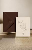 Kartu Ucapan Terima Kasih Custom dengan Amplop untuk Acara Pesta Pernikahan, Kertas Katun, Cetak Letterpress, Embossing, Foto, Die-Cut
