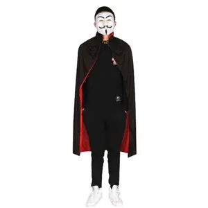 Manteau d'Halloween cos double couche rouge et noir mort diable cape enfants adultes hommes et femmes cape bal fête