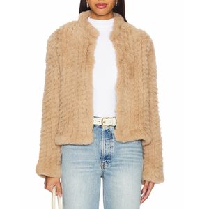 FF1017 Estilo Clássico Senhoras Faux Fur Mão Jaqueta De Malha Personalizado Fazer Lotes de Cores Mulheres Jaqueta - Product Image 1