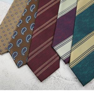 Cravate vintage pour homme, motif cachemire, 8 cm, pour costume, chemise, marié, mariage, affaires, formel, professionnel, rayée - Product Image 6