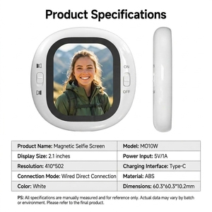 Écran de contrôle sans fil magnétique <span class=keywords><strong>pour</strong></span> selfie, moniteur LCD <span class=keywords><strong>pour</strong></span> caméra arrière, affichage <span class=keywords><strong>pour</strong></span> vlogging avec télécommande <span class=keywords><strong>pour</strong></span> TikTok et diffusion en direct - Product Image 4