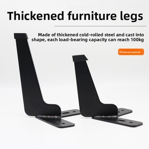 Kaki Furnitur Baja Hitam Matte Modern |   Penyangga Minimalis untuk Sofa, Meja <span class=keywords><strong>TV</strong></span> & Lemari Kamar Mandi |   Perlengkapan <span class=keywords><strong>DIY</strong></span> Mewah Sederhana - Product Image 2