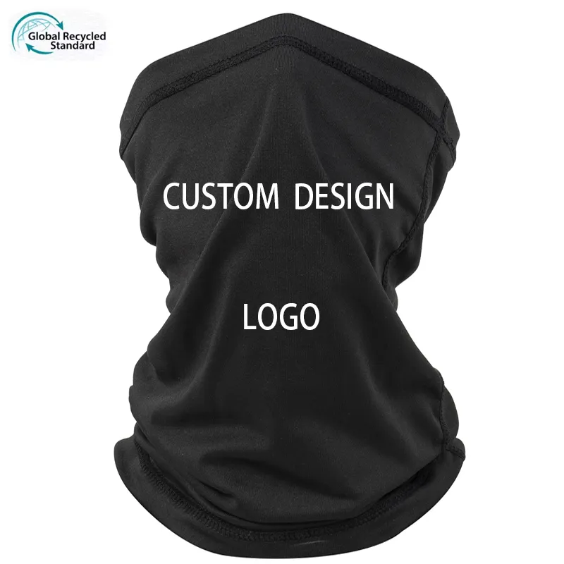 Customized Logo Neckwear Sublimation Amazon Bandana for motorcycle Sports Seamless White Cloth 100 Polyester Rpet Neck gaiters