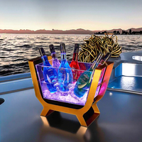 Dudukan barel LED berbentuk perahu dapat disesuaikan kualitas tinggi untuk Bar KTV & klub malam mewah untuk anggur sampanye & ember es bir
