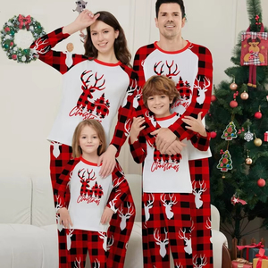 Nieuwe Christmas <span class=keywords><strong>Cartoon</strong></span> Homewear Set Ouder Kind 2 Stuk Sleepkleding Zachte Familie Bijpassende Xmas Nieuwjaar Feest Pyjama Set Groothandel - Product Image 1