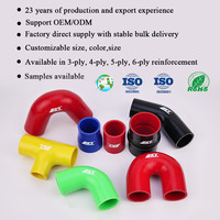 Tuyau en silicone renforcé 4 plis haute performance pour turbo de voiture, coudé à 45 degrés, de 67 mm à 76 mm