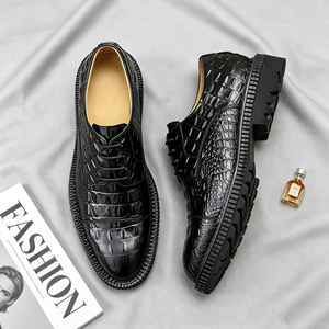 1 Paar MOQ Leichte Sohle Herren Leder Derby Vollständig Krokodil-Geprägte Plateau Chunky Anzugschuhe Premium Full Croc - Product Image 2