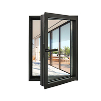 Fenêtre à baie moderne américaine en acier inoxydable et aluminium avec double vitrage trempé transparent, certifiée Energy Star