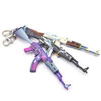 Porte-clés modèle de pistolet jouet en métal en alliage de zinc personnalisé de 18cm de AK-47 Neon Knight