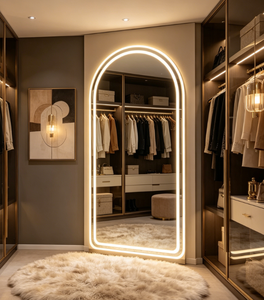 Custom Size LED Illuminated Frameless Mirror Aluminum <b>Wall</b> Hanging Vanity Mirror for Bathroom Entryway - Product Image 5