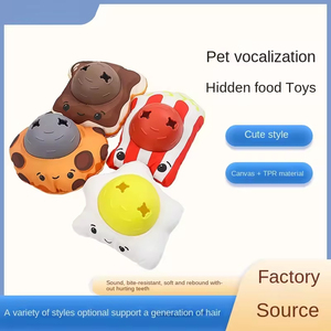 Jouet interactif couineur en forme de dessin animé, nouveau design, en TPR, pour chien, thèmes Cache-cache, Gâteau, Biscuit, Popcorn, en caoutchouc durable - Product Image 2