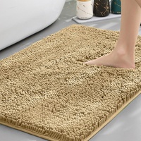 Tapis de sol de salle de bain en chenille, absorbant l'eau, antidérapant, épaissi, lavable en machine, tapis d'entrée pour toilettes