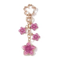 Liontin Bunga Sakura Enamel Vintage, Liontin Bunga Warna-warni dari Paduan Logam, Aksesoris Buatan Tangan untuk Wanita