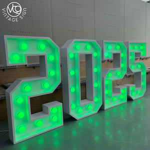 Huruf raksasa PROM menyala Nomor 3 kaki 3d baja Neon Marquee huruf dengan kualitas tinggi - Product Image 6