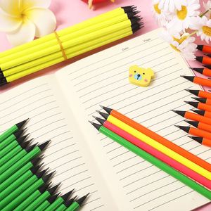 Lápices de Colores Fluorescentes Redondos con Impresión de Logotipo Personalizado, Lápices de Pintura con Cuerpo Negro HB de 7 Pulgadas para Oficina y Escuela, Caja de 12 Unidades - Product Image 5