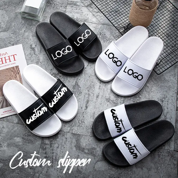 Slides unissex personalizado, chinelos unissex com estampa interna e sandália em pvc, casa, chinelo, logotipo personalizado, para homens e mulheres