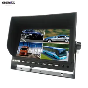 Hot -sell Stand Alone 4 way video input 7 inch Car Lcd Screen Monitor For TV And Reversing With Built-in Speaker