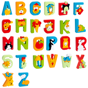 Alphabets Lettre Block Puzzle en bois Lettre éducative Cognition <span class=keywords><strong>Anglais</strong></span> Couleur Cognition Jouets d'apprentissage pour enfants Enfants - Product Image 2