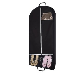 Black Clothing Dustproof Cover 58x8x128cm Non Woven Fabric <b>Hanging</b> Storage Bag For Bedroom Travel Use - Product Image 5
