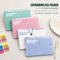 Dossier accordéon extensible A4 en PP personnalisé, 5, 8 ou 13 pochettes, avec bande élastique et double fermeture à pression, onglets d'indexation colorés, pour bureau, OEM