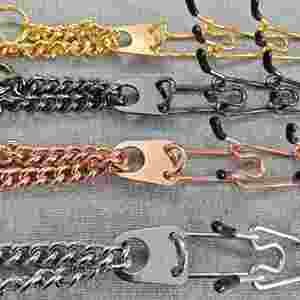 Collier de dressage pour chien en acier inoxydable or rose YIWU, avec boucle à dégagement rapide, taille réglable, chaîne de compression à pointes - Product Image 4