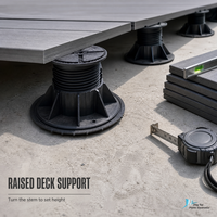 Support de terrasse auto-nivelant en PP noir, stabilisé aux UV, résistant au gel, pour projets de pavage extérieur, jardin, patio