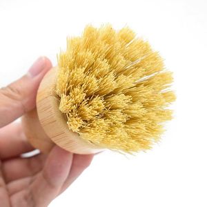 Wholesale Hot Sale Natural <b>Scrub</b> Washing Pot <b>Brush</b> Durable Portable Bamboo Dish <b>Brush</b> for Kitchen - Product Image 3