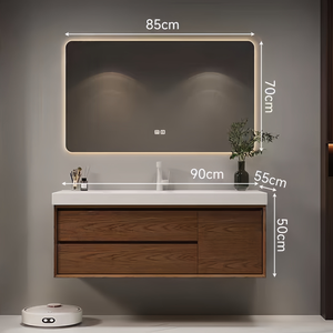 <span class=keywords><strong>Meuble</strong></span>-lavabo mural Guanda en <span class=keywords><strong>bois</strong></span> <span class=keywords><strong>massif</strong></span> vintage sur mesure, 70-200 <span class=keywords><strong>cm</strong></span>, en noyer, durable et facile à nettoyer, vente en gros - Product Image 5