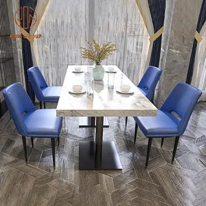 Mobilier moderne personnalisé pour restaurant commercial Buffet d'hôtel Chaises de salle à manger en cuir Ensemble table et chaises de restaurant
