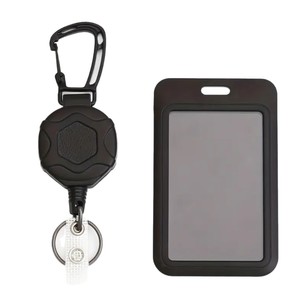 Porte-clés rétractable robuste en câble d'acier hexagonal transfrontalier, avec système de défilement pour badge d'identification, ouverture par pression, pour cartes et documents - Product Image 5