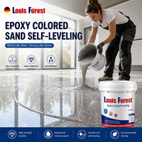 Kit de revêtement de sol époxy auto-nivelant avec sable coloré, peinture pour sols DIY, résistant à la chaleur et antidérapant, 1 gallon, marque privée