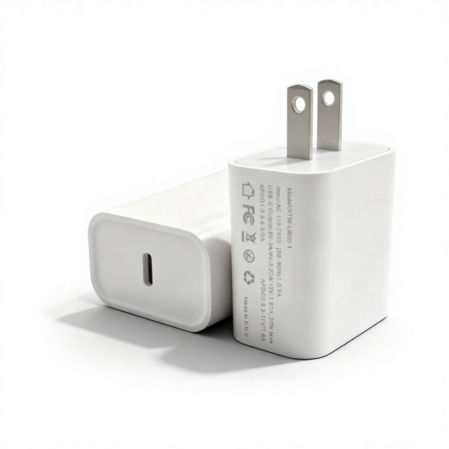 PD20W U.S. Gauge Vertical Fast Charging Head for iPhone Type-C Connection Model A19KW USDO-1 European Gauge Charger