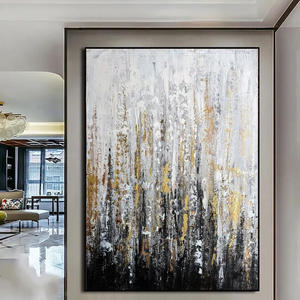 <span class=keywords><strong>Peinture</strong></span> murale abstraite dorée scintillante, art moderne sur toile, <span class=keywords><strong>peinture</strong></span> élégante texturée, décoration murale de luxe pour la maison - Product Image 4