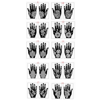 Pochoir au henné professionnel pour tatouage de la main, art corporel, autocollant, modèle, pochoir de tatouage de fleurs indiennes