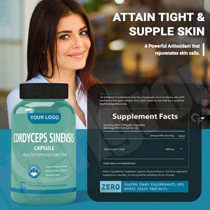 Capsules de Cordyceps Sinensis, extrait pur de Cordyceps, complément alimentaire pour soutenir la santé pulmonaire, stimuler l'énergie, renforcer le système immunitaire et améliorer l'endurance. - Product Image 2