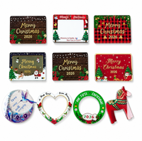 Ornement de Noël en acrylique, cadre photo personnalisé, pendentif à suspendre, décoration de Noël, souvenir de vacances 2026, cadeau pour la famille