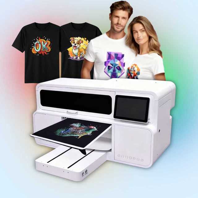 Sample Print Supported 9-Color DTG Inkjet Printer - 2 EPS I3200 Heads, 38*47cm Direct to T-shirt Fabric Printing Machine