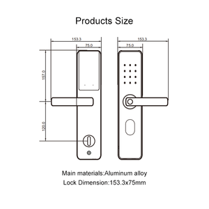 Smart Door Lock WiFi 2025-Tuya App Remote Access Control System Hotel Cloud & <b>Memory</b> <b>Card</b> Aluminium HM-Y81 Access Control System - Product Image 5