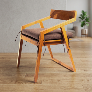 Chaise de salle à manger Home Basket Seren en teck naturel, hauteur d'assise 52 cm, dossier haut 75 cm - Product Image 3