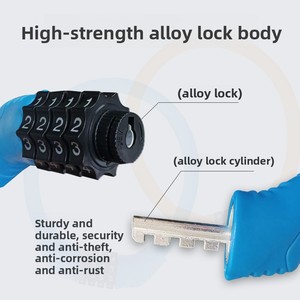 Lucchetto Antifurto per Bicicletta con Password, per Mountain Bike ed E-Bike, Lucchetto ad Anello Portatile Modello 8304 Prodotto in Cina - Product Image 2