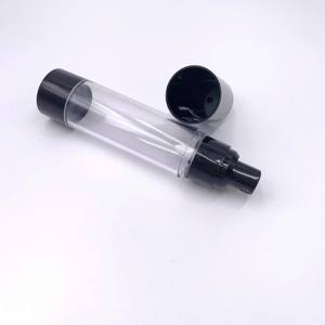 ขวดสุญญากาศสำหรับผลิตภัณฑ์ดูแลผิวขนาด 15 มล. 30 มล. 50 มล. แบบหรูหรา สีดำ พร้อมหัวปั๊มสุญญากาศสำหรับรองพื้นและของเหลว - Product Image 1