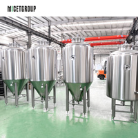 Cuve de Fermentation 500L en Acier Inoxydable, Fermenteur à Bière Conique Unitank avec Manomètre, Vanne d'Échantillonnage et Bras de Racking