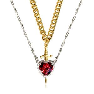 Collar Creativo con Colgante de Espada y Corazón para Parejas, Cadena para Clavícula, Accesorios de Moda para Mujeres, Regalo para Parejas, Joyería - Product Image 5