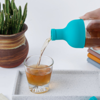 Bouteille en verre borosilicate haute résistance 1000 ml, infuseur à thé froid résistant aux hautes températures, avec filtre en acier inoxydable 304