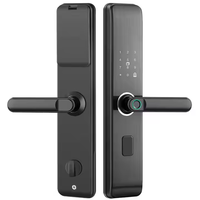 Poignée de porte électronique moderne intelligente en bois avec ouverture sans clé par empreinte digitale pour l'entrée de l'hôtel