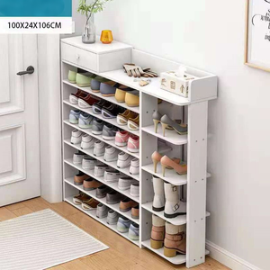Simple Multi-Tier Scandinavian Wooden Convertible <b>Shoe</b> <b>Rack</b> Home Furniture Entryway Large Capacity Wall Mount - Product Image 4