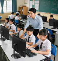 Ordinateur tout-en-un blanc de 23,8 pouces pour salle de classe scolaire, processeur Core i5, 8 Go de RAM, SSD de 256 Go, Windows 10 Education, ordinateur de bureau AIO, kit complet OEM