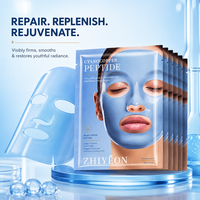 Masque hydratant et raffermissant pour le visage, marque privée, au peptide de cuivre bleu, double gel anti-collagène, pour tous types de peau