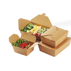 Disposable paper square kraft paper lunch boxes Sushi paper food packaging box for packaging bento lunch fast food