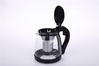 Offre Spéciale populaire verre transparent théière moderne mode bouilloire en verre avec infuseur en acier inoxydable